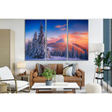 Snowy Pine Trees And Mountains №SL1577 Ready to Hang Canvas Print