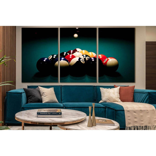 Billiard Balls Start Game №SL949 Ready to Hang Canvas PrintCanvas art arrives ready to hang, with hanging accessories included and no additional framing required. Every canvas print is hand-crafted, made on-demand at our workshop and expertly stretched ar