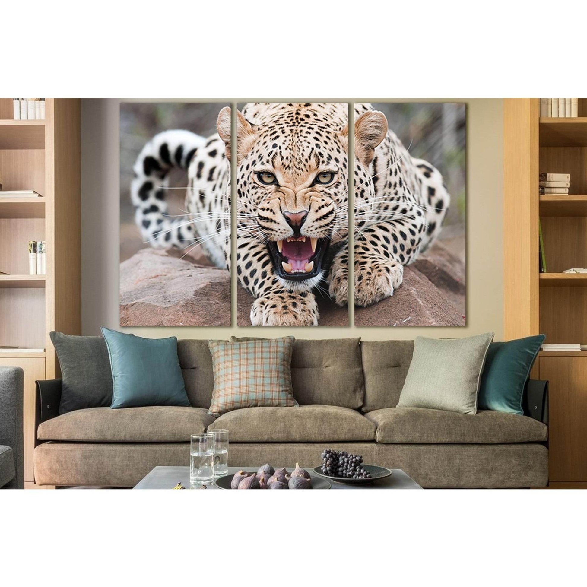 Angry Wild Leopard №SL1524 Ready to Hang Canvas PrintCanvas art arrives ready to hang, with hanging accessories included and no additional framing required. Every canvas print is hand-crafted, made on-demand at our workshop and expertly stretched around 1