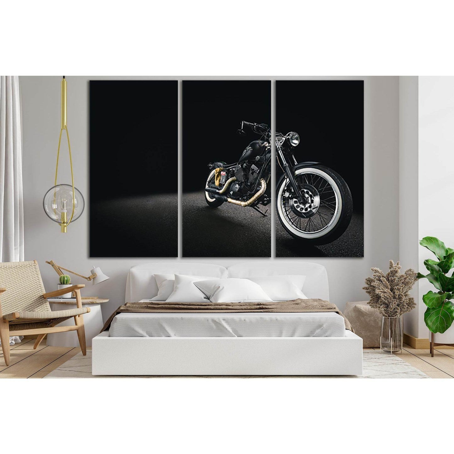 Chopper Motorcycle On Black Background №SL749 Ready to Hang Canvas PrintCanvas art arrives ready to hang, with hanging accessories included and no additional framing required. Every canvas print is hand-crafted, made on-demand at our workshop and expertly