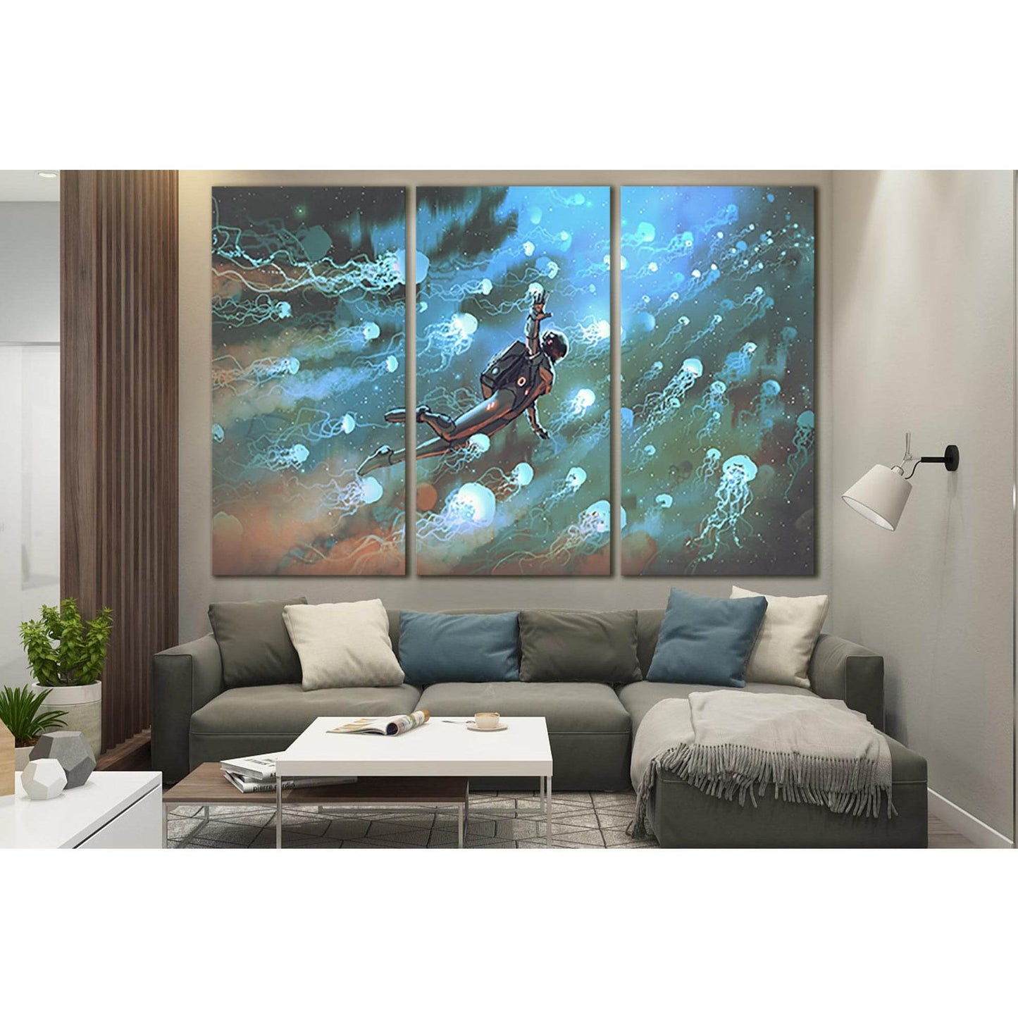 Astronaut With Jellyfishes In Space №SL1252 Ready to Hang Canvas PrintCanvas art arrives ready to hang, with hanging accessories included and no additional framing required. Every canvas print is hand-crafted, made on-demand at our workshop and expertly s