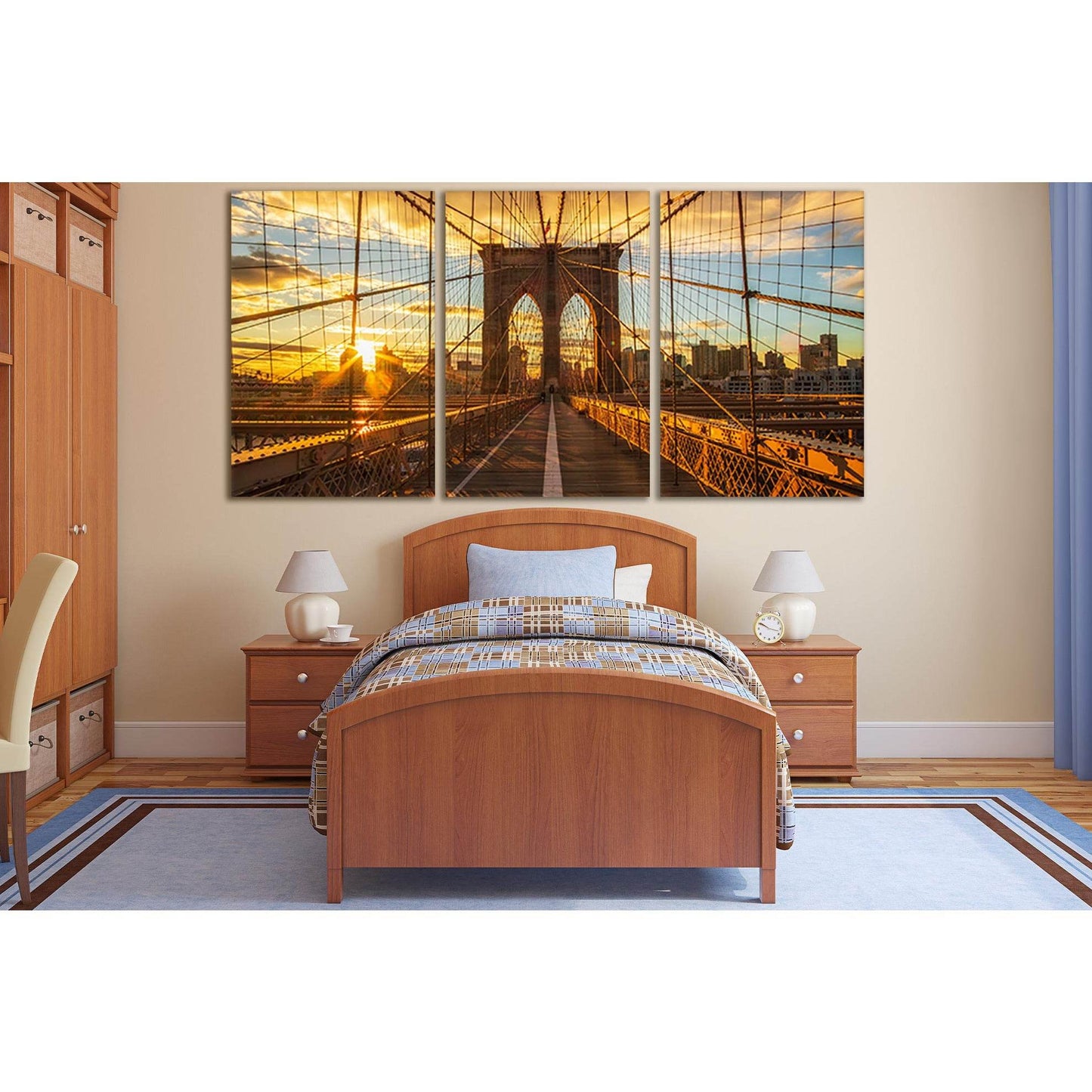 Sunset Brooklyn Bridge New York №SL1118 Ready to Hang Canvas PrintCanvas art arrives ready to hang, with hanging accessories included and no additional framing required. Every canvas print is hand-crafted, made on-demand at our workshop and expertly stret
