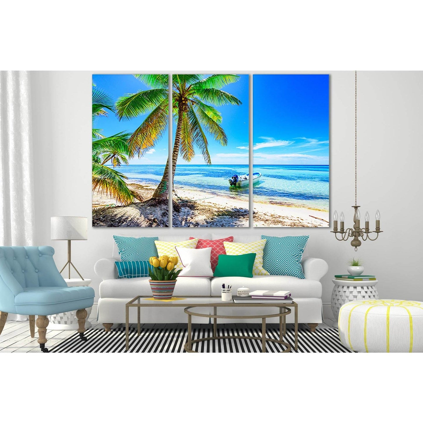 Palm And Boat To The Coast №SL1065 Ready to Hang Canvas PrintCanvas art arrives ready to hang, with hanging accessories included and no additional framing required. Every canvas print is hand-crafted, made on-demand at our workshop and expertly stretched