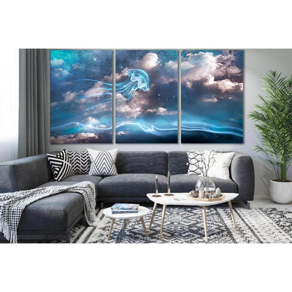 Stars And Neon Jellyfish №SL1222 Ready to Hang Canvas PrintCanvas art arrives ready to hang, with hanging accessories included and no additional framing required. Every canvas print is hand-crafted, made on-demand at our workshop and expertly stretched ar