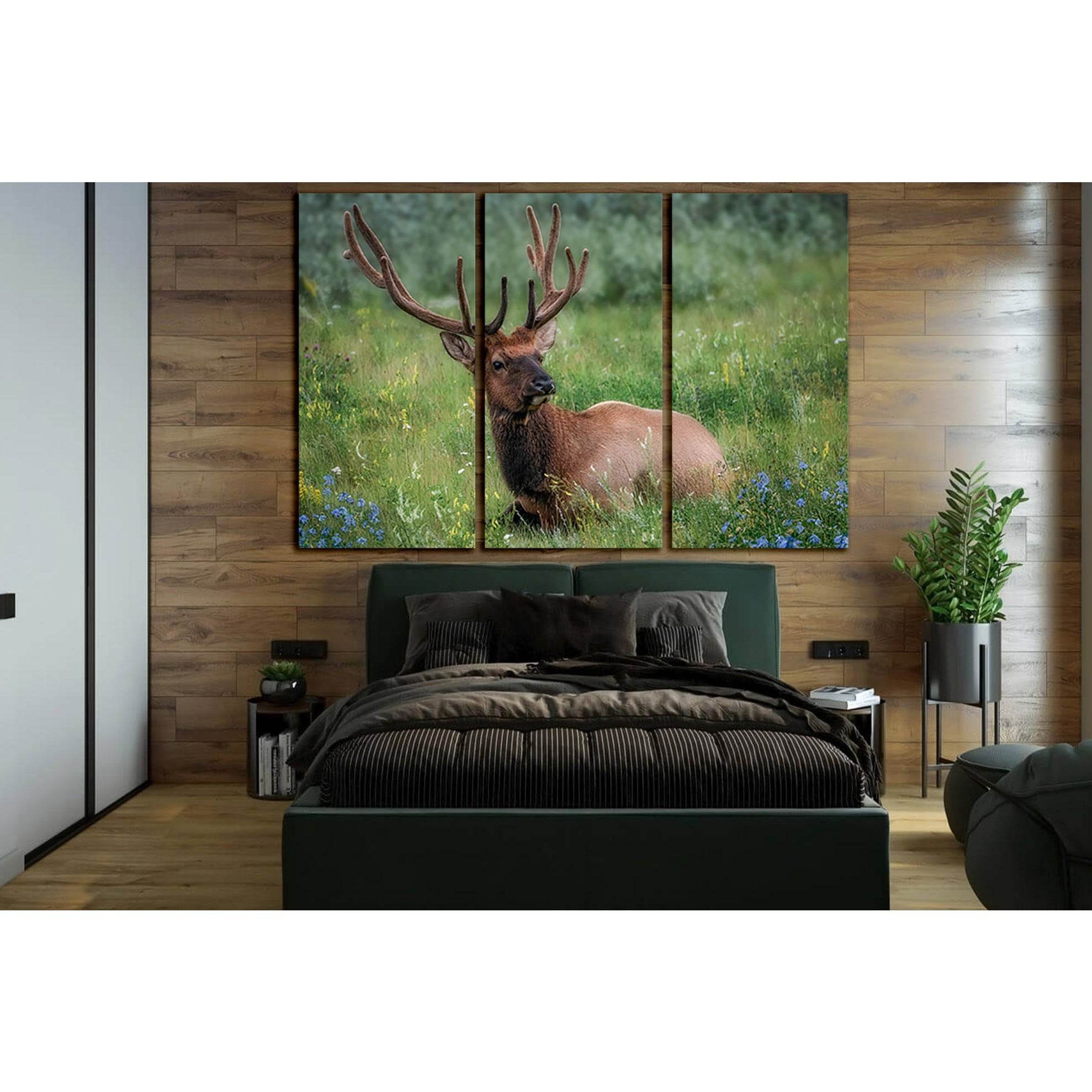 Deer Rest In The Meadow №SL1510 Ready to Hang Canvas Print