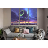 Unidentified Object Over City With Skyscrapers №SL1253 Ready to Hang Canvas Print