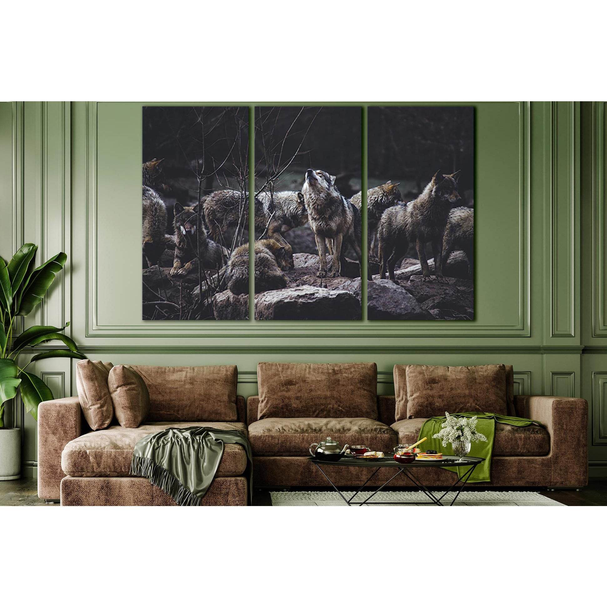 A Flock Of Gray Wolves №SL1551 Ready to Hang Canvas Print