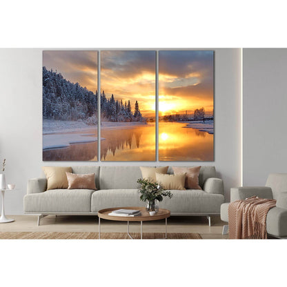 Winter River At Sunset №SL294 Ready to Hang Canvas PrintCanvas art arrives ready to hang, with hanging accessories included and no additional framing required. Every canvas print is hand-crafted, made on-demand at our workshop and expertly stretched aroun