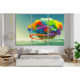 Man Draws Colored Smoke №SL1262 Ready to Hang Canvas Print