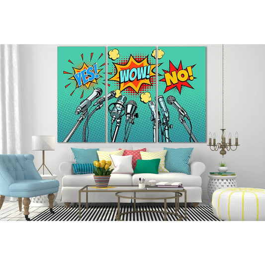 Pop Art Press Conference Microphones №SL543 Ready to Hang Canvas PrintCanvas art arrives ready to hang, with hanging accessories included and no additional framing required. Every canvas print is hand-crafted, made on-demand at our workshop and expertly s