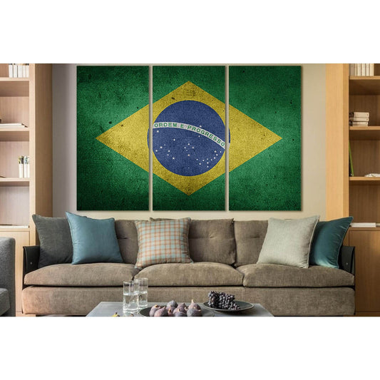 Flag Of Brazil №SL1177 Ready to Hang Canvas PrintCanvas art arrives ready to hang, with hanging accessories included and no additional framing required. Every canvas print is hand-crafted, made on-demand at our workshop and expertly stretched around 100%