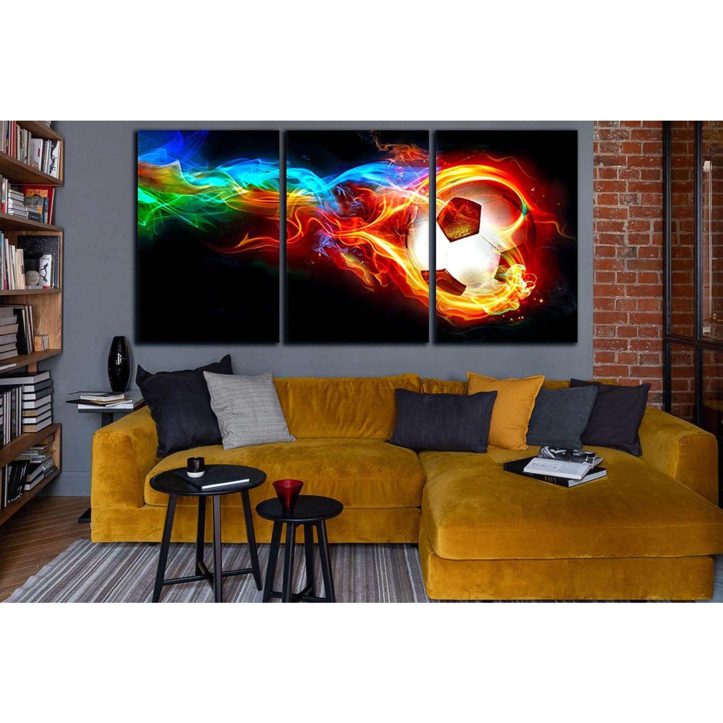 Colored Fire And Soccer Ball №SL951 Ready to Hang Canvas PrintCanvas art arrives ready to hang, with hanging accessories included and no additional framing required. Every canvas print is hand-crafted, made on-demand at our workshop and expertly stretched