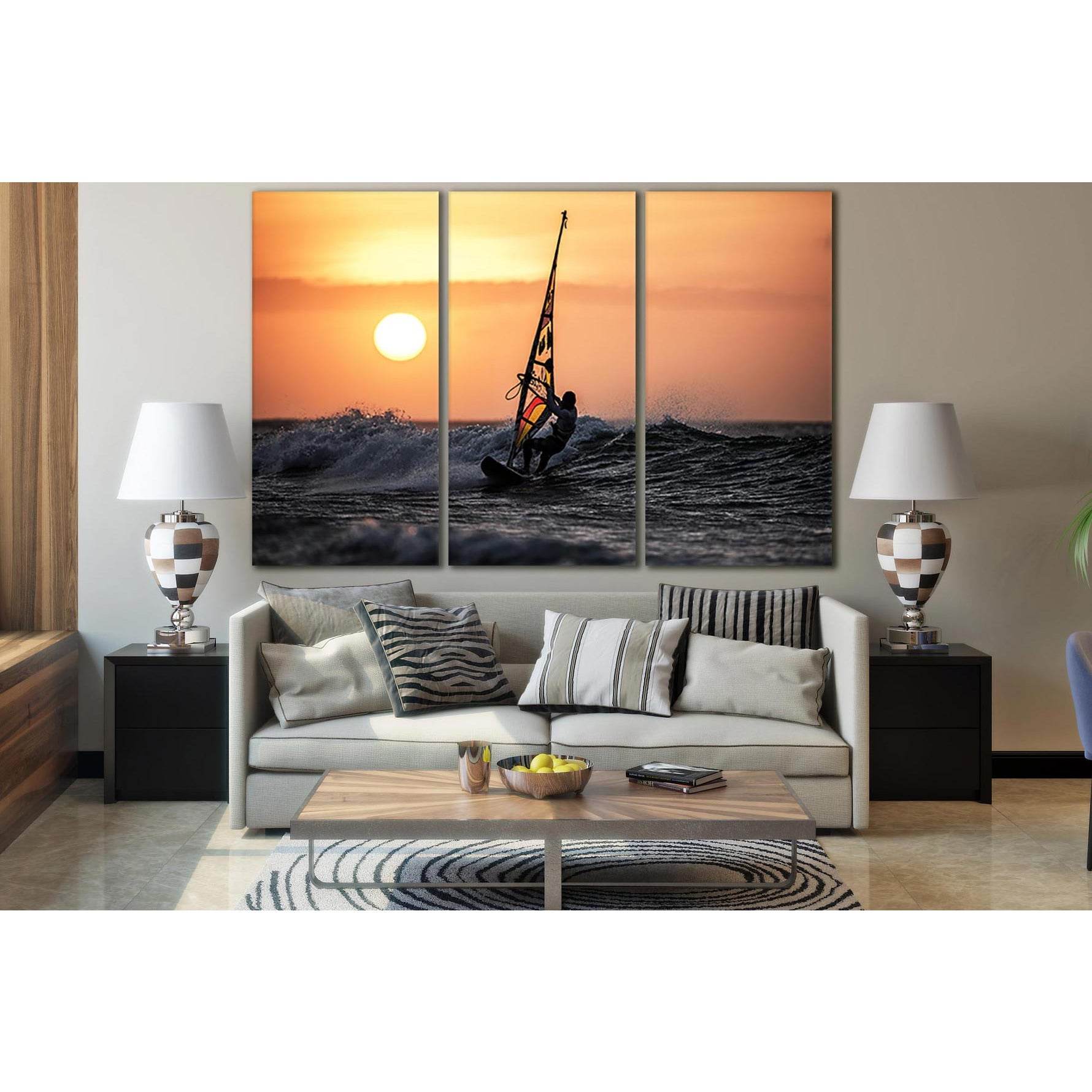 Windsurfing In The Sunset №SL933 Ready to Hang Canvas PrintCanvas art arrives ready to hang, with hanging accessories included and no additional framing required. Every canvas print is hand-crafted, made on-demand at our workshop and expertly stretched ar