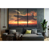 Giant Whale Flying Above City №SL1250 Ready to Hang Canvas Print