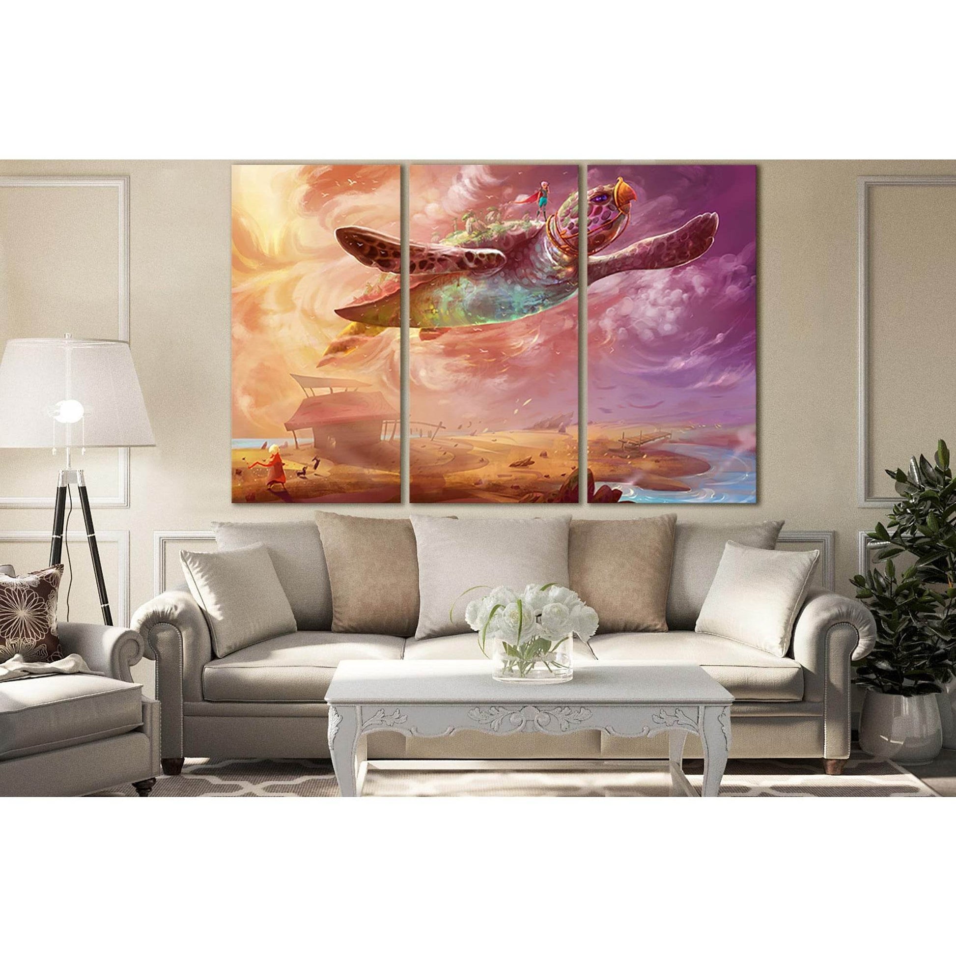 Flying Turtle №SL1283 Ready to Hang Canvas PrintCanvas art arrives ready to hang, with hanging accessories included and no additional framing required. Every canvas print is hand-crafted, made on-demand at our workshop and expertly stretched around 100% N