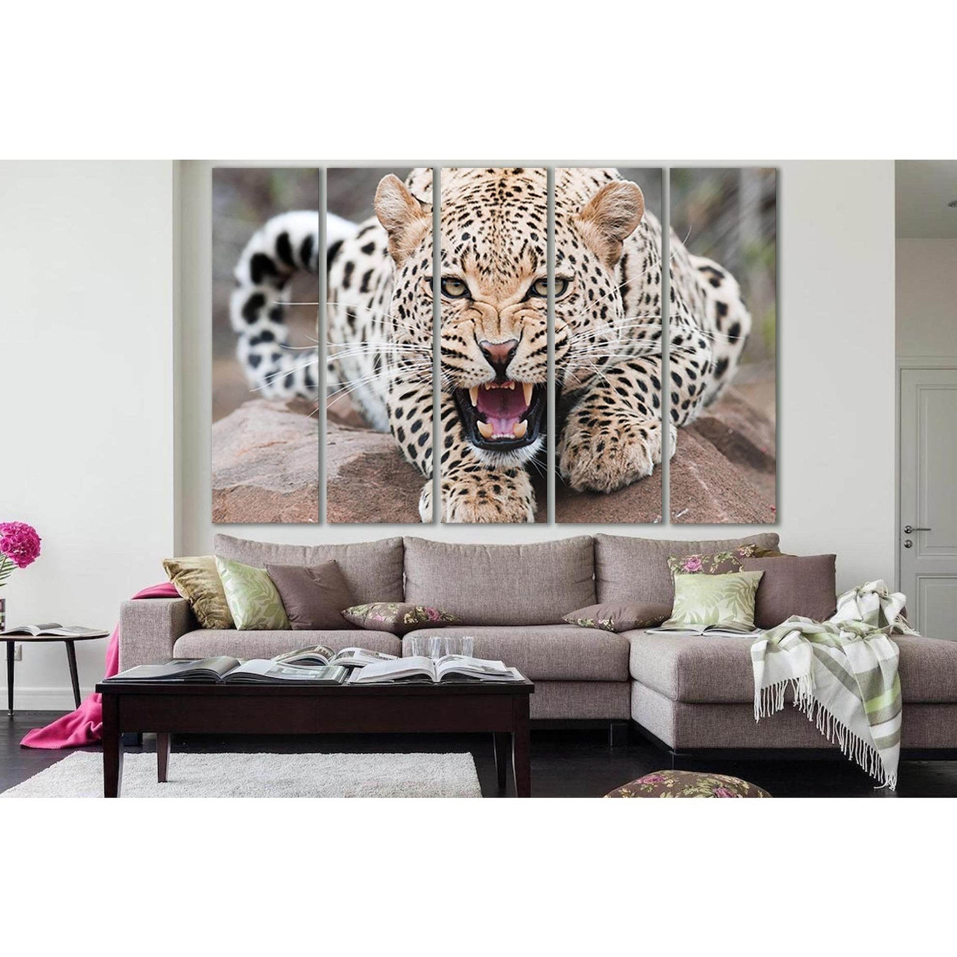 Angry Wild Leopard №SL1524 Ready to Hang Canvas PrintCanvas art arrives ready to hang, with hanging accessories included and no additional framing required. Every canvas print is hand-crafted, made on-demand at our workshop and expertly stretched around 1