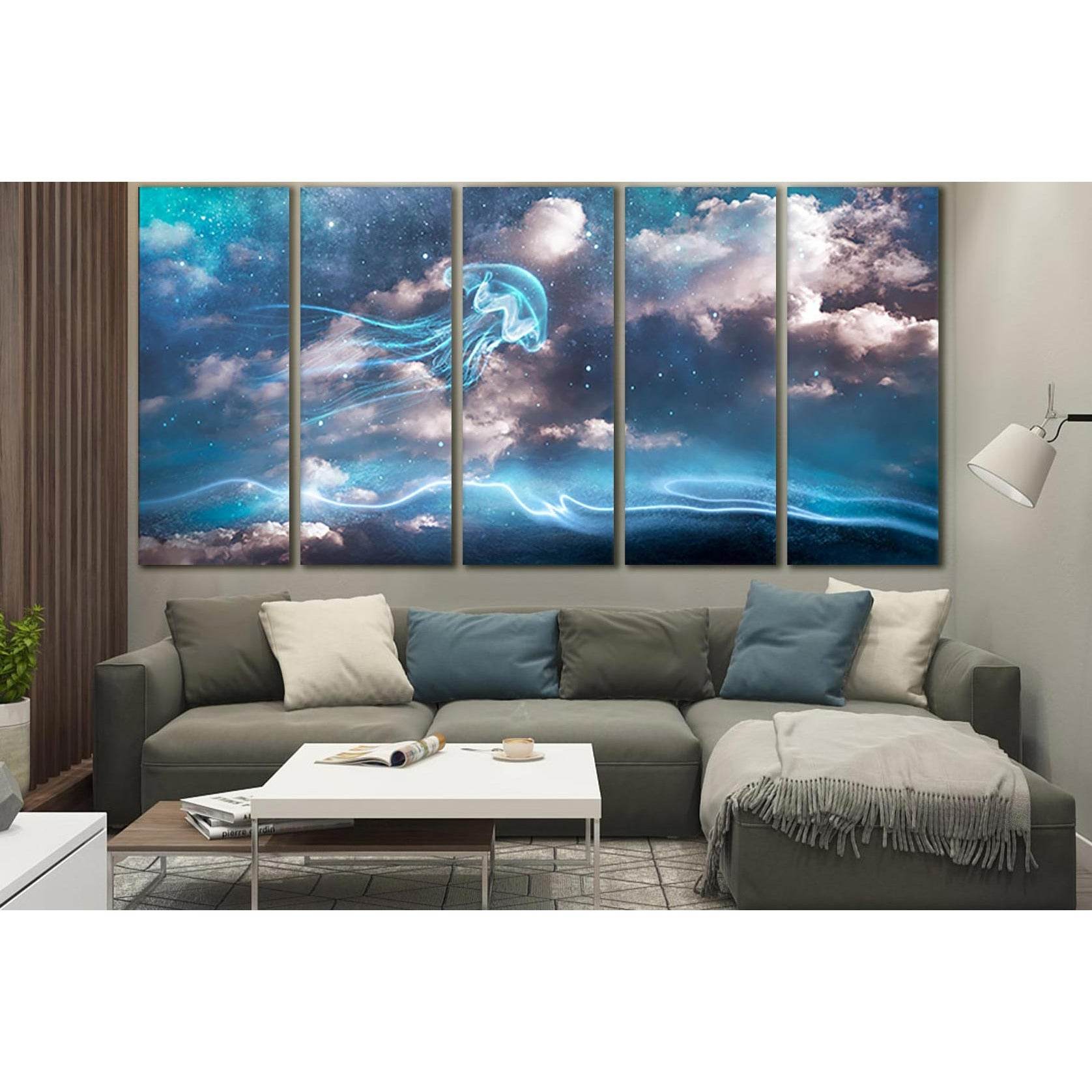 Stars And Neon Jellyfish №SL1222 Ready to Hang Canvas PrintCanvas art arrives ready to hang, with hanging accessories included and no additional framing required. Every canvas print is hand-crafted, made on-demand at our workshop and expertly stretched ar