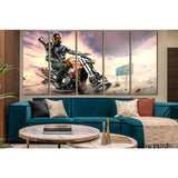 Warrior Flying Motorcycle №SL1296 Ready to Hang Canvas Print