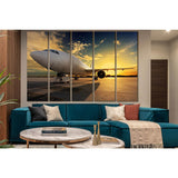 Airplane At Sunset №SL1427 Ready to Hang Canvas Print