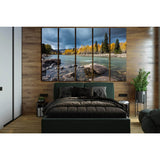 Autumn River And Stone №SL1474 Ready to Hang Canvas Print