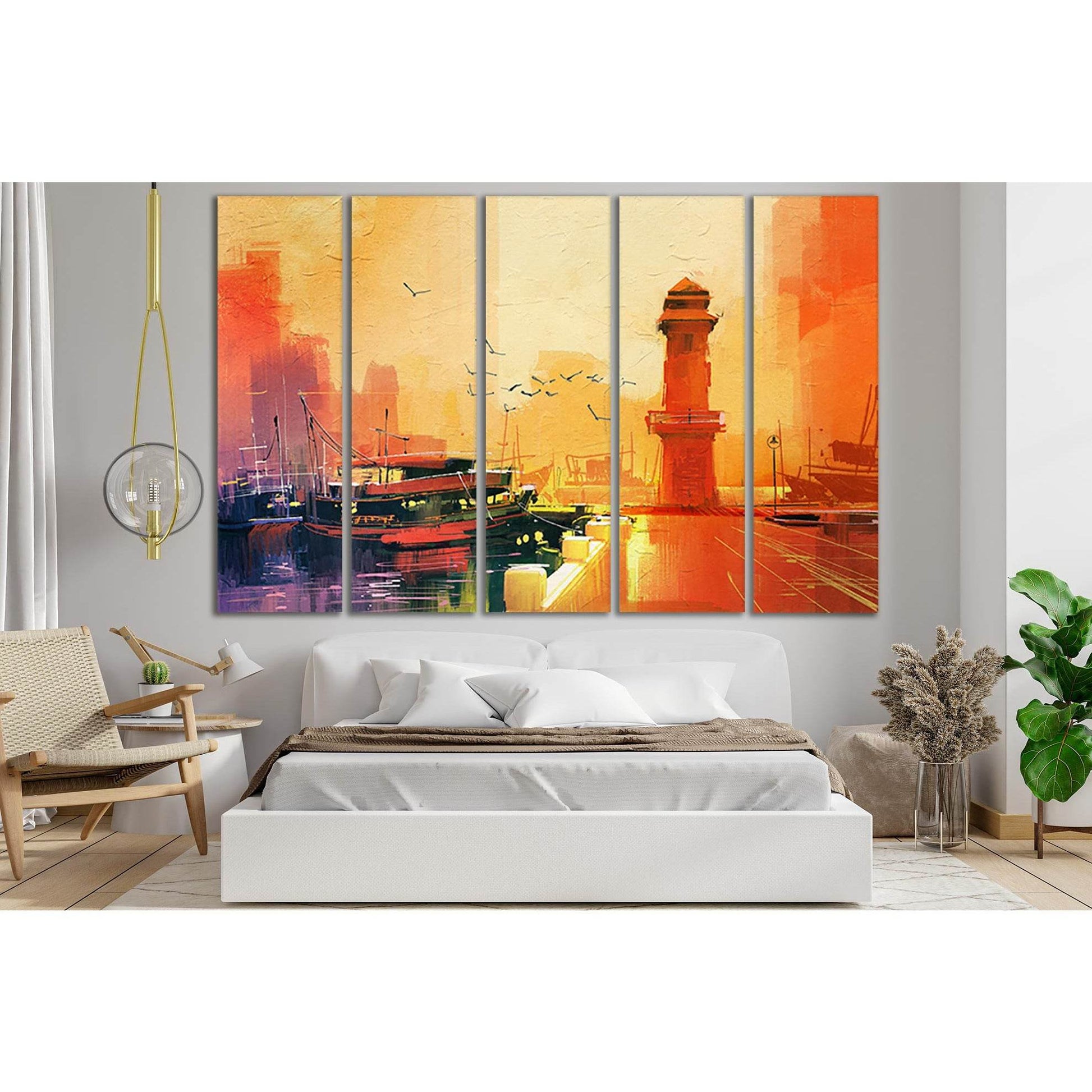 Lighthouse And Fishing Boat At Sunset №SL598 Ready to Hang Canvas PrintCanvas art arrives ready to hang, with hanging accessories included and no additional framing required. Every canvas print is hand-crafted, made on-demand at our workshop and expertly