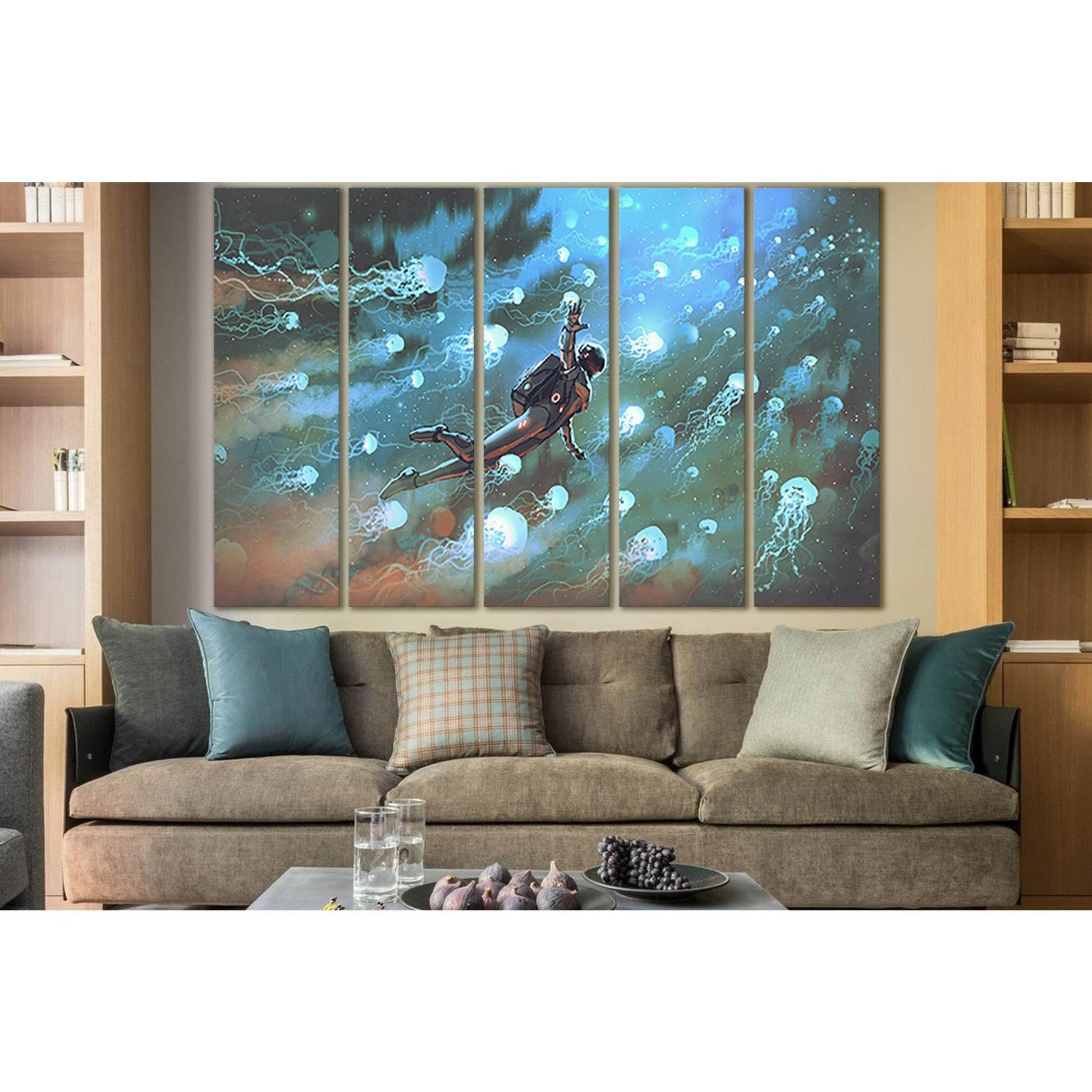 Astronaut With Jellyfishes In Space №SL1252 Ready to Hang Canvas PrintCanvas art arrives ready to hang, with hanging accessories included and no additional framing required. Every canvas print is hand-crafted, made on-demand at our workshop and expertly s