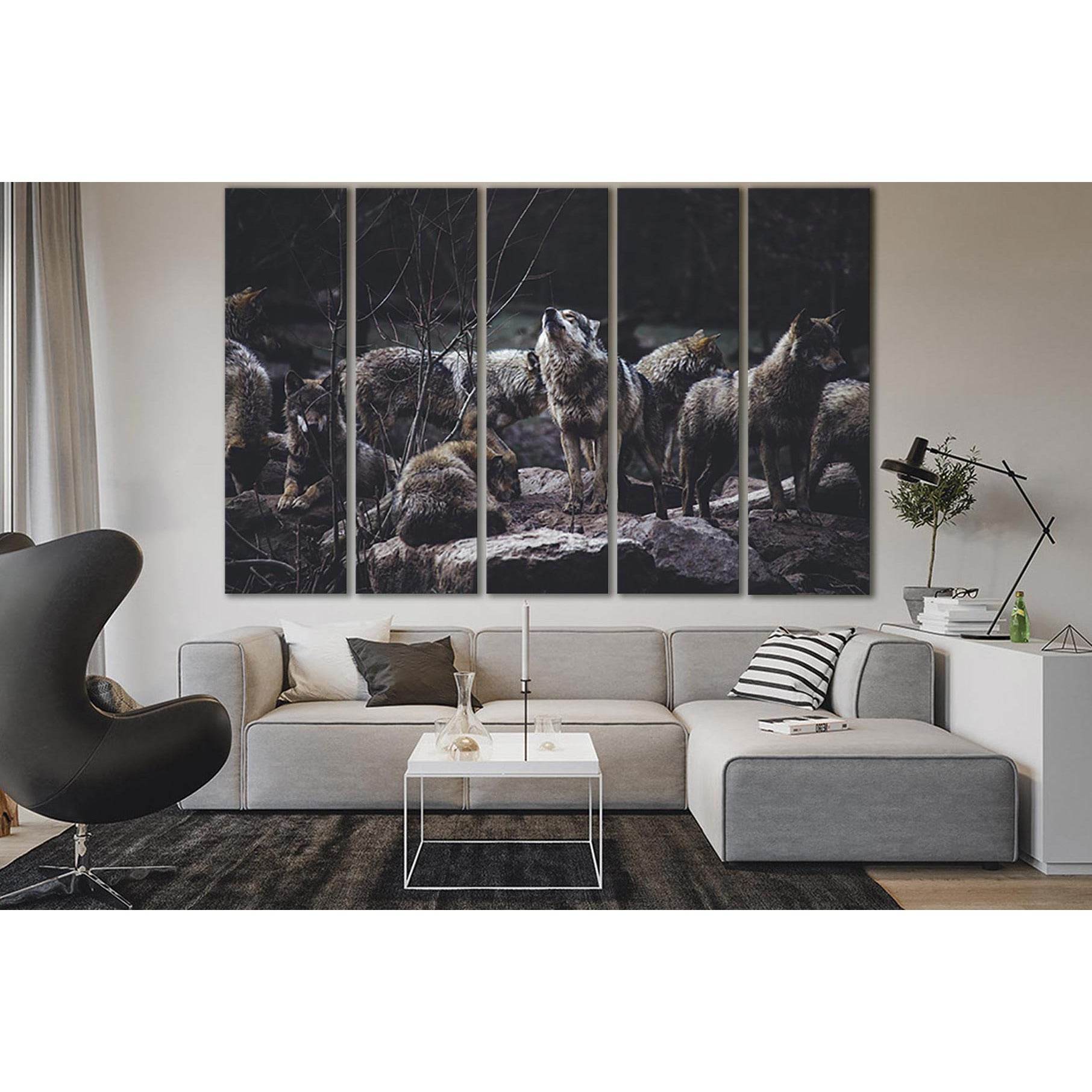 A Flock Of Gray Wolves №SL1551 Ready to Hang Canvas PrintCanvas art arrives ready to hang, with hanging accessories included and no additional framing required. Every canvas print is hand-crafted, made on-demand at our workshop and expertly stretched arou