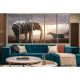 Elephant And Zebra Art №SL1530 Ready to Hang Canvas Print