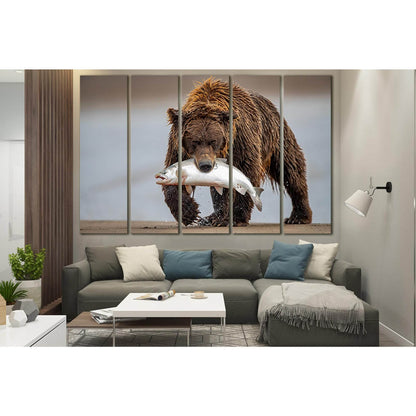 A Grizzly Bear Hunting Salmon №SL1512 Ready to Hang Canvas PrintCanvas art arrives ready to hang, with hanging accessories included and no additional framing required. Every canvas print is hand-crafted, made on-demand at our workshop and expertly stretch