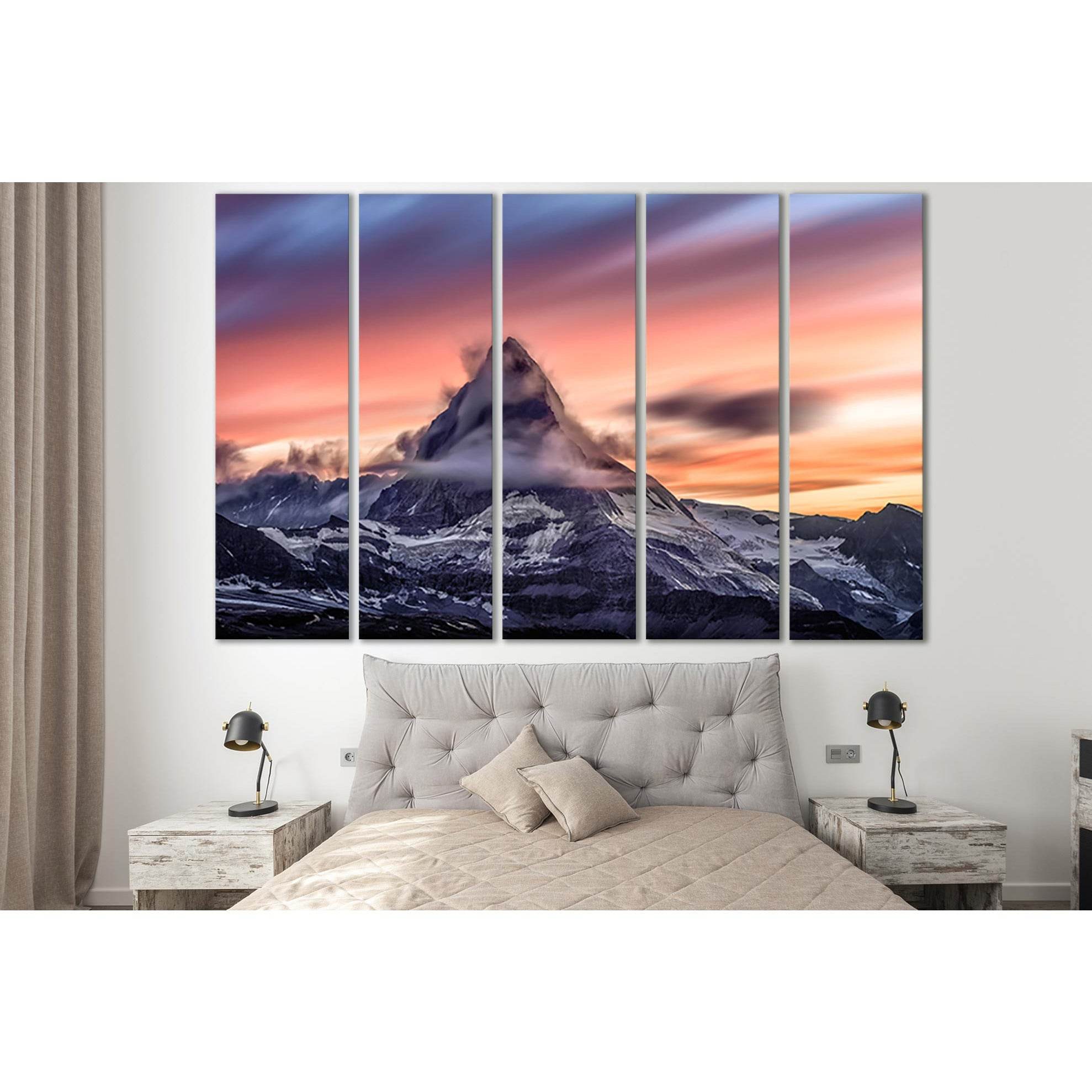 Cloud And Mountain Snowcapped №SL1587 Ready to Hang Canvas Print