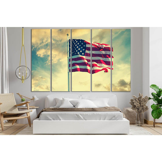 American Flag Waving In The Sky №SL1186 Ready to Hang Canvas PrintCanvas art arrives ready to hang, with hanging accessories included and no additional framing required. Every canvas print is hand-crafted, made on-demand at our workshop and expertly stret