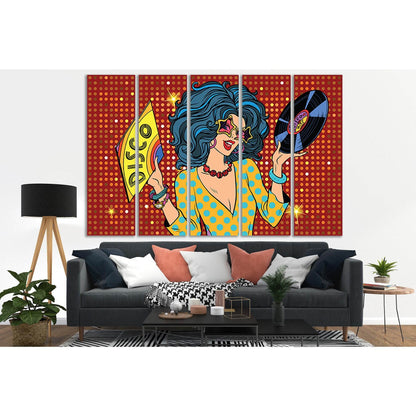 Disco Retro Lady Pop Art №SL537 Ready to Hang Canvas PrintCanvas art arrives ready to hang, with hanging accessories included and no additional framing required. Every canvas print is hand-crafted, made on-demand at our workshop and expertly stretched aro
