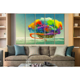 Man Draws Colored Smoke №SL1262 Ready to Hang Canvas Print