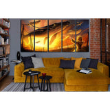 Boy And Huge Air Magic Whales №SL1247 Ready to Hang Canvas Print