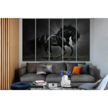 Black Horse In The Rays Of Light №SL1005 Ready to Hang Canvas PrintCanvas art arrives ready to hang, with hanging accessories included and no additional framing required. Every canvas print is hand-crafted, made on-demand at our workshop and expertly stre