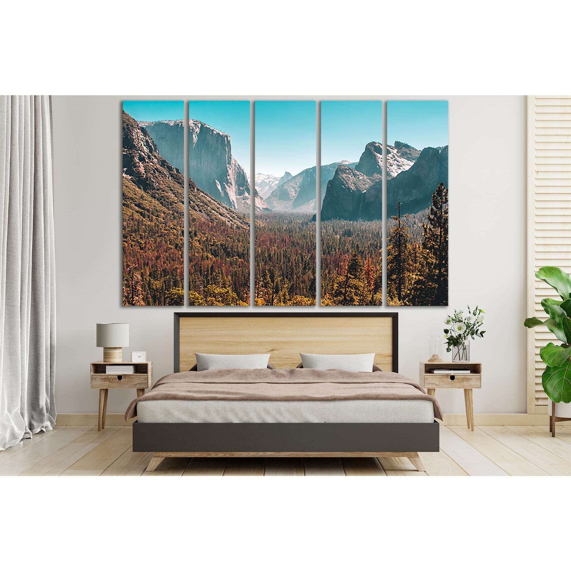 Forest And Mountains In Yosemite Valley №SL1575 Ready to Hang Canvas Print