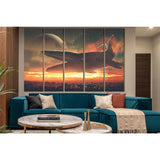 Giant Whale Flying Above City №SL1250 Ready to Hang Canvas Print
