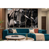Black Motorcycle Engine №SL1426 Ready to Hang Canvas Print