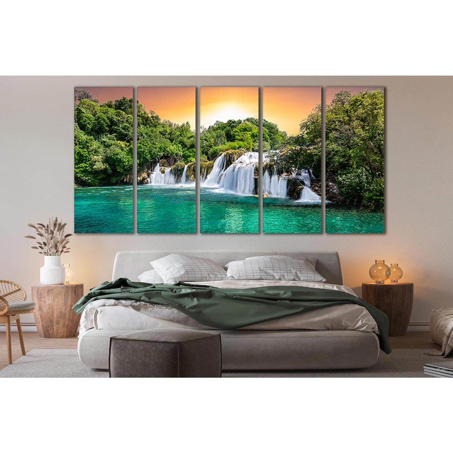 Waterfalls At Sunset №SL471 Ready to Hang Canvas PrintCanvas art arrives ready to hang, with hanging accessories included and no additional framing required. Every canvas print is hand-crafted, made on-demand at our workshop and expertly stretched around