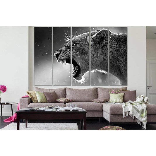 Growling Lioness In Black And White №SL855 Ready to Hang Canvas PrintCanvas art arrives ready to hang, with hanging accessories included and no additional framing required. Every canvas print is hand-crafted, made on-demand at our workshop and expertly st