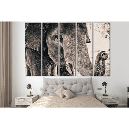 Big Elephant Monochrome Portrait №SL1505 Ready to Hang Canvas PrintCanvas art arrives ready to hang, with hanging accessories included and no additional framing required. Every canvas print is hand-crafted, made on-demand at our workshop and expertly stre
