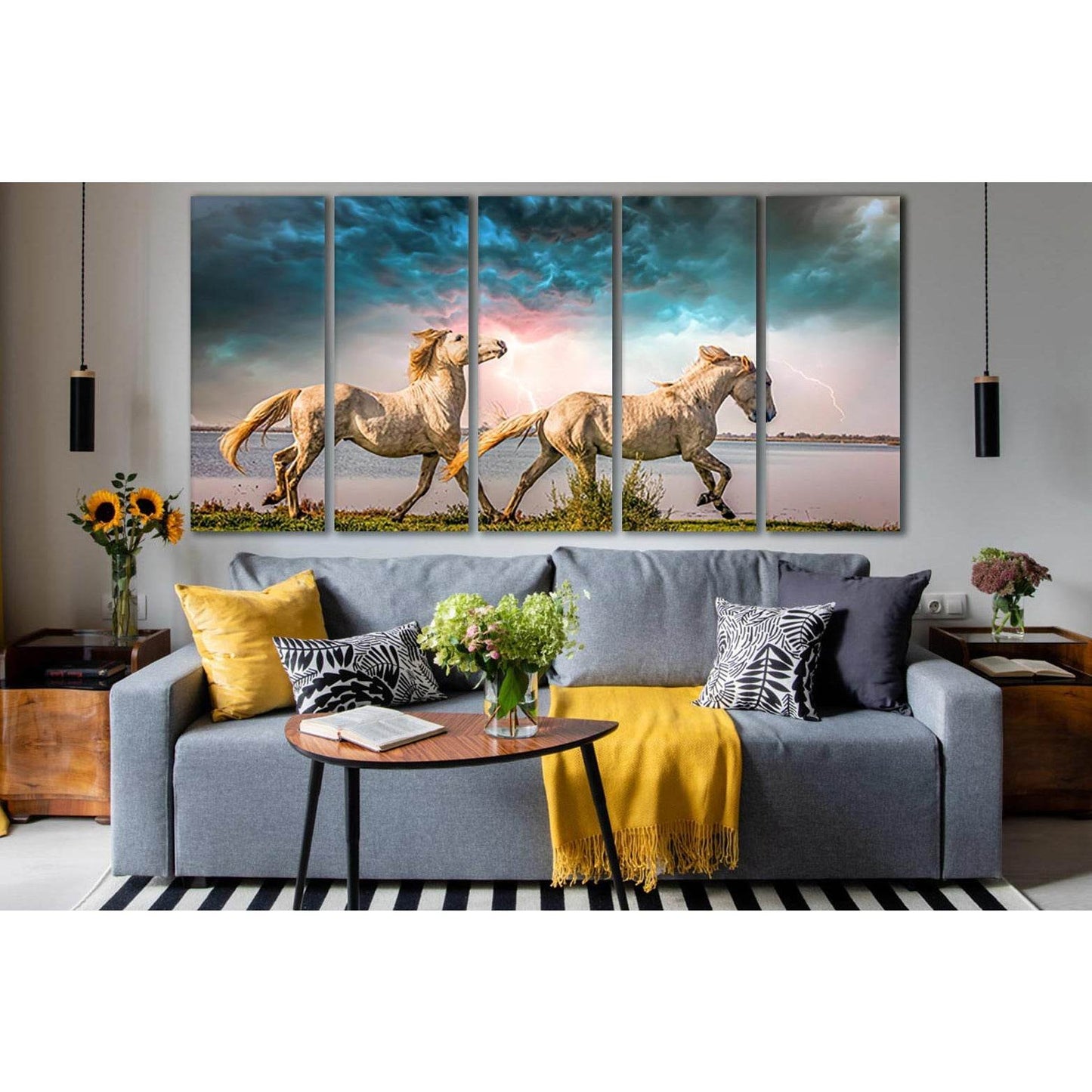Two White Running Horses №SL999 Ready to Hang Canvas PrintCanvas art arrives ready to hang, with hanging accessories included and no additional framing required. Every canvas print is hand-crafted, made on-demand at our workshop and expertly stretched aro