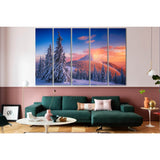 Snowy Pine Trees And Mountains №SL1577 Ready to Hang Canvas Print
