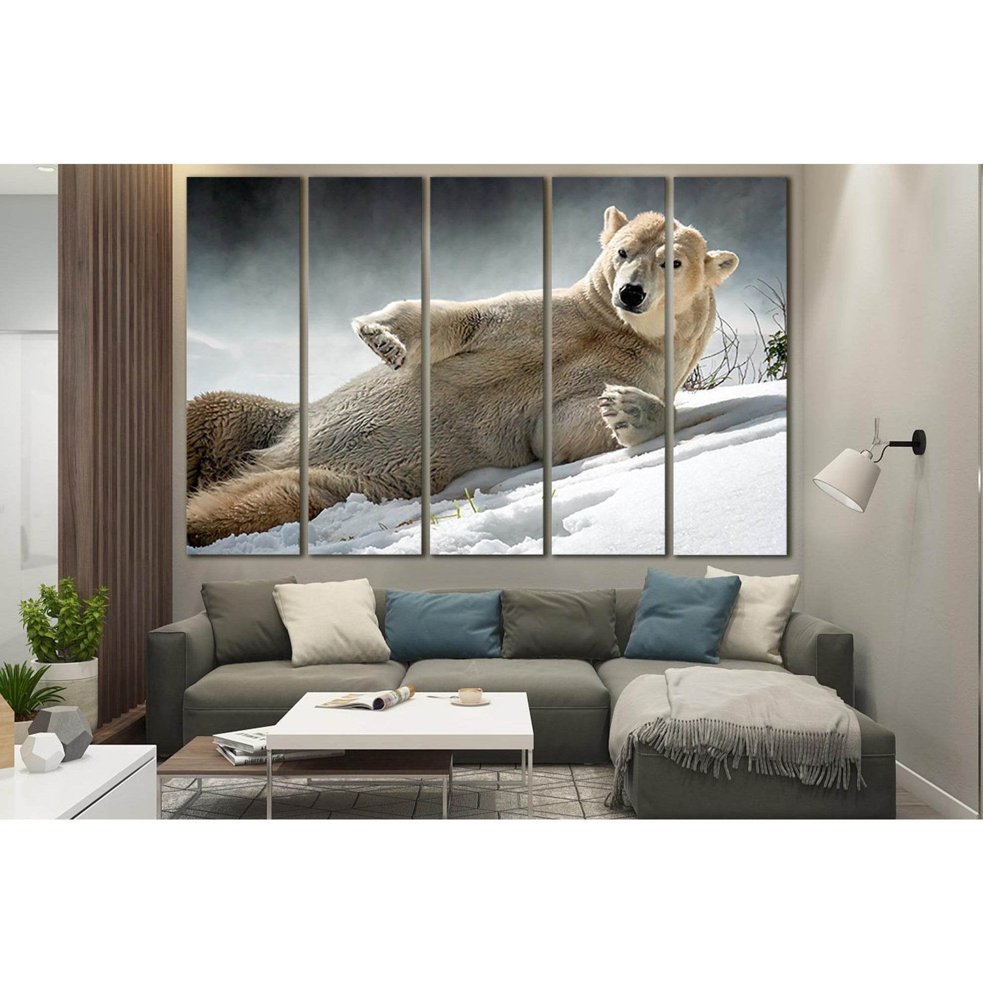 Beautiful Polar Bear Lies On The Snow №SL1540 Ready to Hang Canvas PrintCanvas art arrives ready to hang, with hanging accessories included and no additional framing required. Every canvas print is hand-crafted, made on-demand at our workshop and expertly