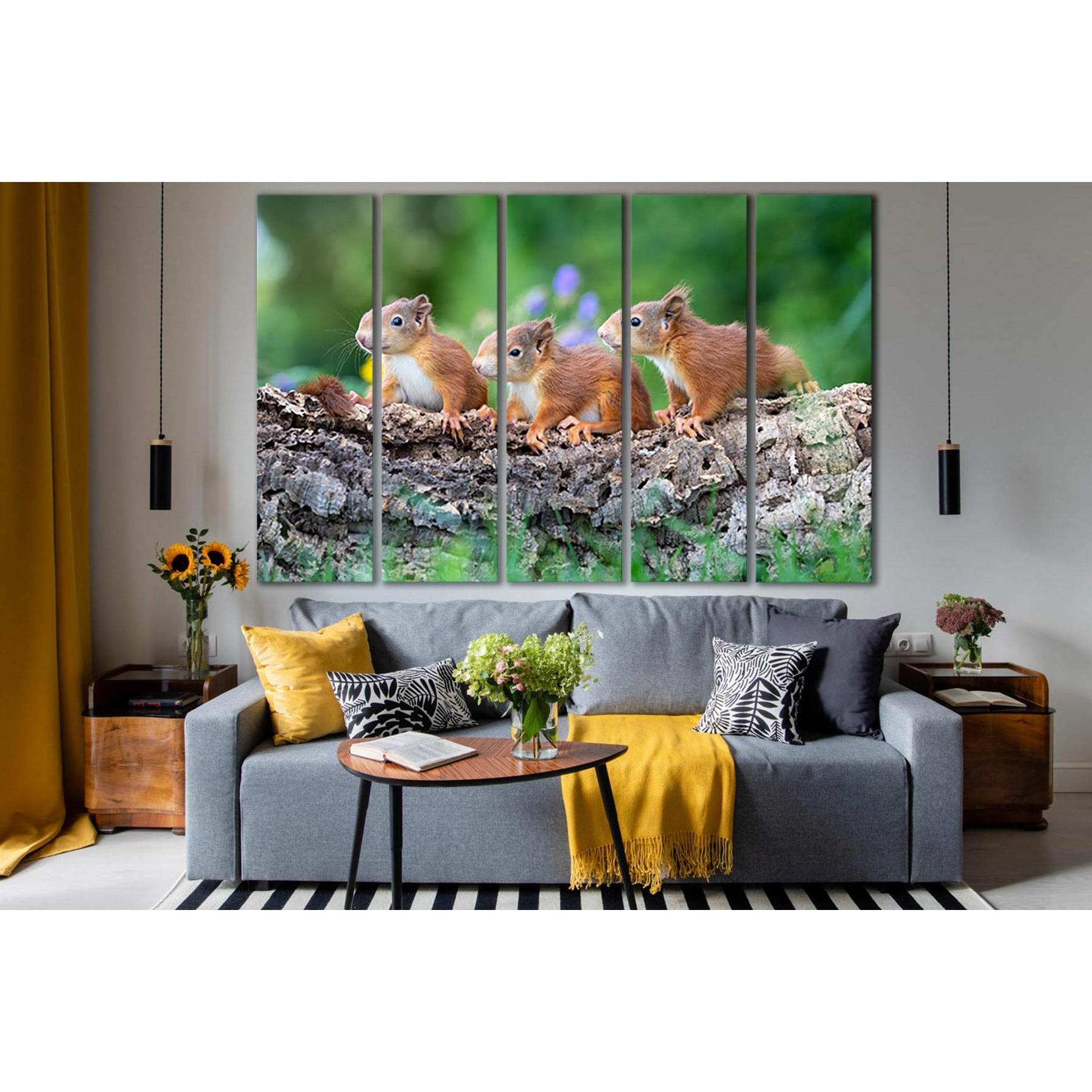 Three Cute Squirrels №SL1514 Ready to Hang Canvas Print