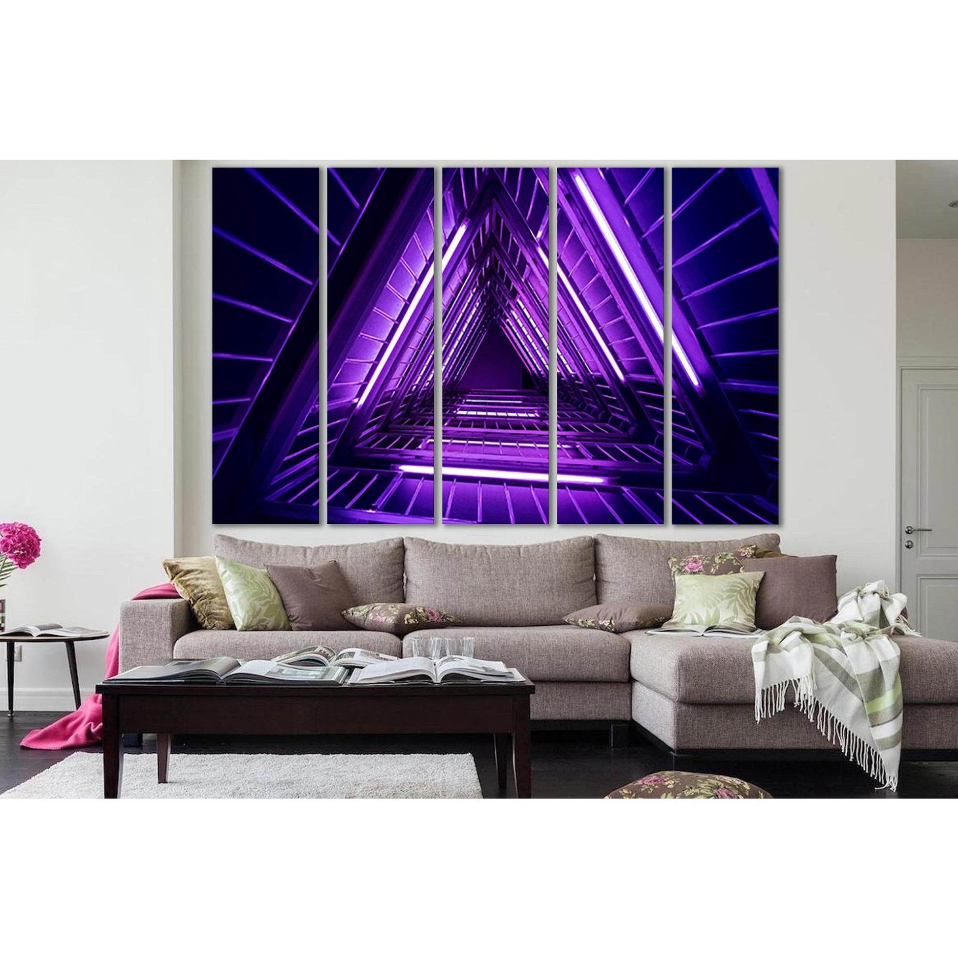 Stairs In Purple Light №SL1421 Ready to Hang Canvas PrintCanvas art arrives ready to hang, with hanging accessories included and no additional framing required. Every canvas print is hand-crafted, made on-demand at our workshop and expertly stretched arou