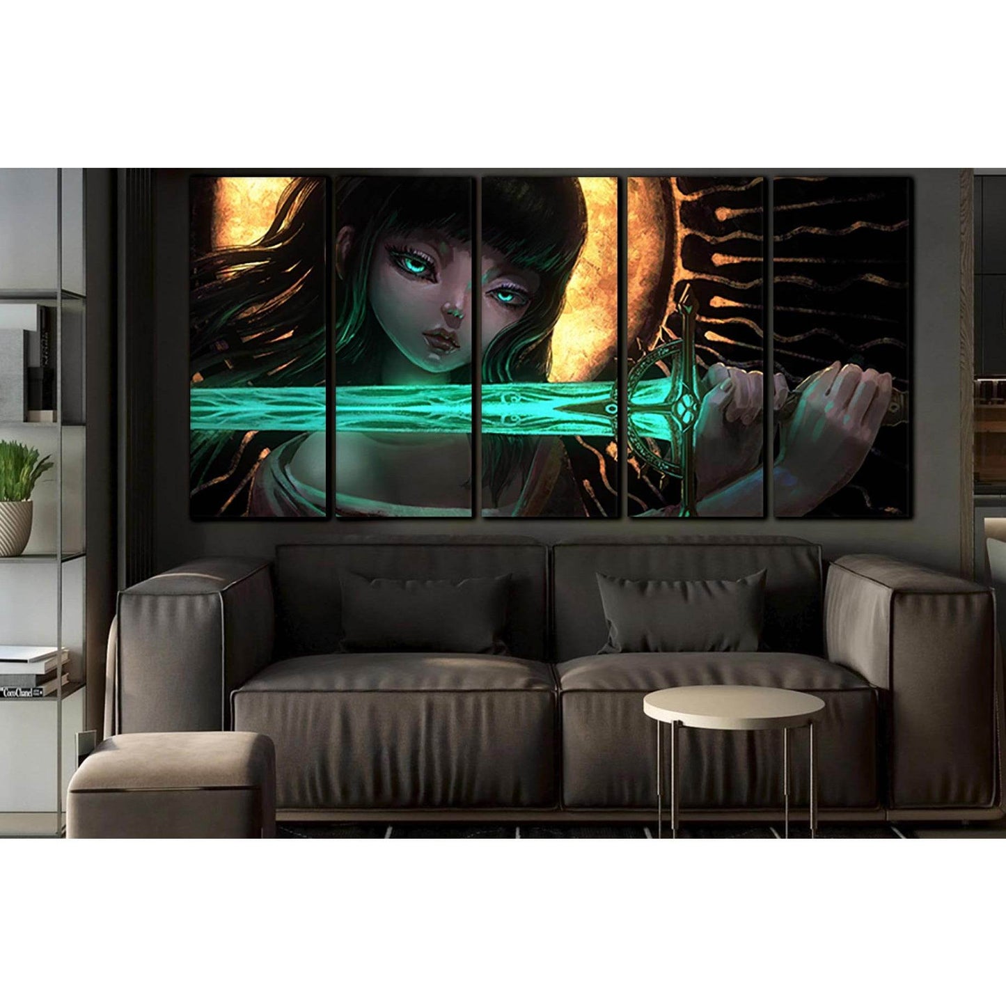Girl With A Emerald Sword №SL1224 Ready to Hang Canvas PrintCanvas art arrives ready to hang, with hanging accessories included and no additional framing required. Every canvas print is hand-crafted, made on-demand at our workshop and expertly stretched a