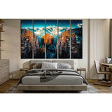 Snow Landscape Mountains And Forest №SL1578 Ready to Hang Canvas Print