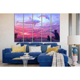 Boy Looking At Cloud Dolphins №SL1220 Ready to Hang Canvas Print