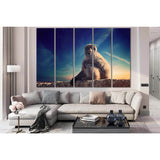 Monkey Sitting On A Stone №SL1526 Ready to Hang Canvas Print